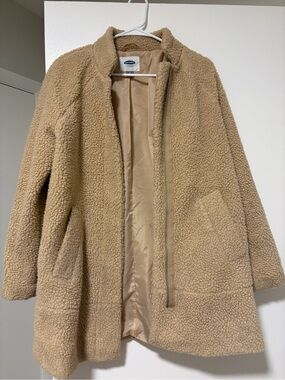 Old Navy Beige Teddy Sherpa Coat - Women